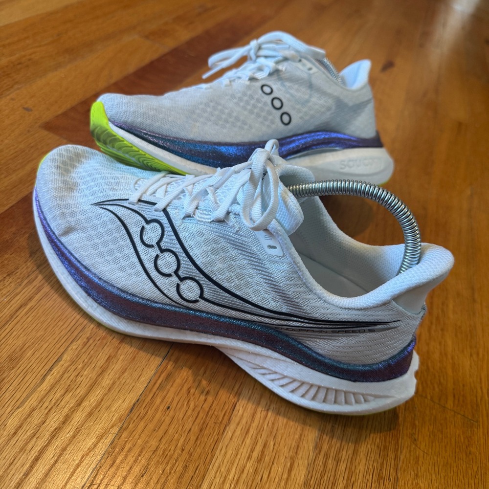 Saucony Endorphin Speed 5 Mens Running Shoes White Iridescent S21007-95 Size 9.5